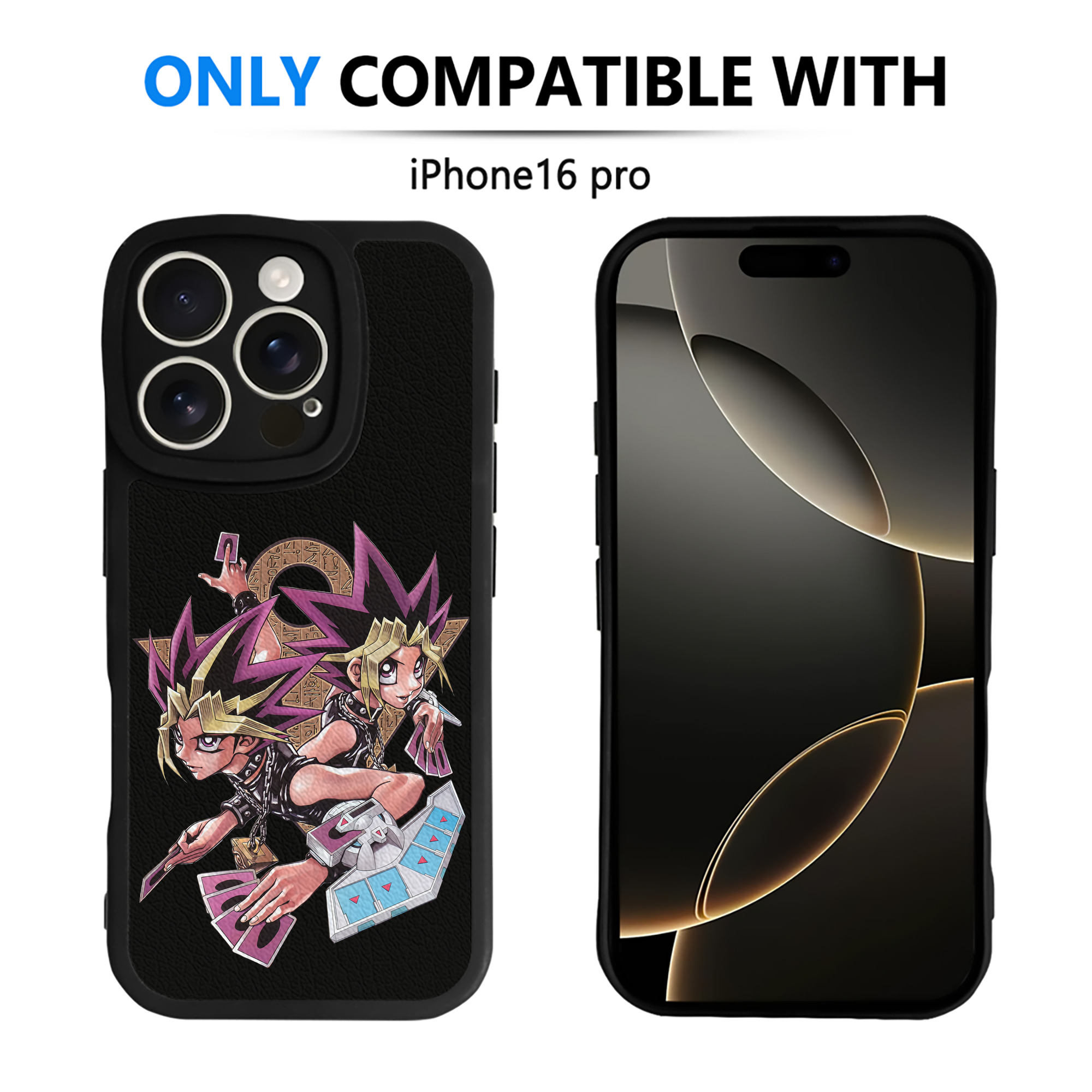 （画像用） 遊☆戯☆王 Yu-Gi-Oh! 【iPhone 16シリーズ対応】シリコンスマホケース（レザー調） 材質：シリコン